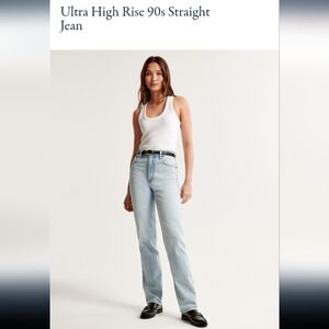 Abercrombie Ultra High Rise 90s Straight Jean (30/10 LONG)